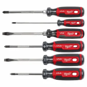 MILWAUKEE MT200-6 Screwdriver Set, 6 PK, Cabinet/Phillips/Slotted Tip, Cushion Grip | CV2PHM 798KV4