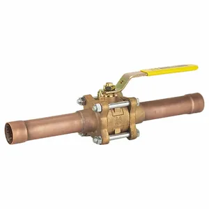 MILWAUKEE VALVE 17907S Ball Valve, RPTFE Seat, Male Tube End, 3 Piece, Bronze | CE2UYX