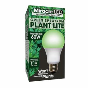 MIRACLE LED 601822 Glühbirne, grüne Spc Grow Room LED, A19, 60 W INC Watt Eq, 120 V, 11 W Watt, LED | CT3QGZ 61KV39
