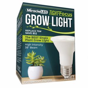 MIRACLE LED 601824 Light Bulb, Full Spc Grow LED, PAR20, PAR20, 75W INC Watt Eq, 120 V, 6 W Watts, LED | CT3QGP 61KV41