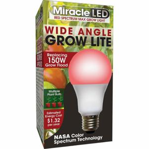MIRACLE LED 602144 Glühbirne, Red Spc Wide Angle Mlt Pt LED, A19, 150 W INC Watt Eq, 120 V, 11 W Watt, LED | CT3QHJ 655Y31