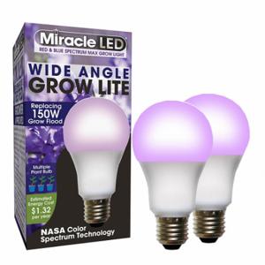 MIRACLE LED 602153 Glühbirne, Rot/Blau Spc Mlt Pt LED, PK 2, A21, 150 W INC Watt Eq, 120 V, 11 W Watt, LED | CT3QHU 655Y40
