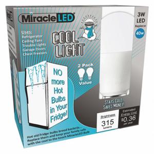 MIRACLE LED 602183 LED-Glühbirne, A15, mittlere Schraube, 50 W inkl., 3 W Watt, 315 lm, LED, mittlere Schraube, 2 Stück | CT3QFQ 655Y66