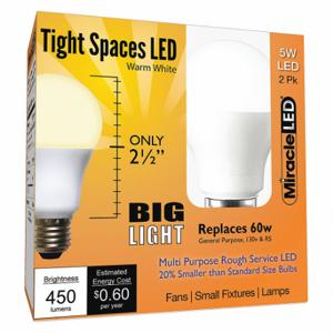 MIRACLE LED 602189 LED-Glühbirne, A15, mittlere Schraube, 60 W inkl., 5 W Watt, 450 lm, LED, 2 Stück | CT3QFK 655Y72