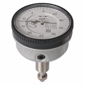 MITUTOYO 1168A Back Plunger Dial Indicator, 0-0.2 Inch Range, Reverse-Reading Continuous Reading | CT3QZK 39X060