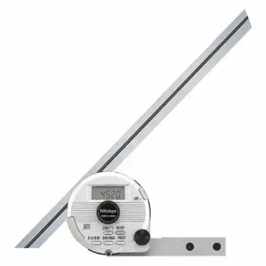 MITUTOYO 187-552 Digital Bevel Protractor, -360 Deg To 360 Deg Range, 1 Min Resolution, Lcd Display | CT3QXX 39X283