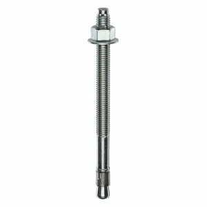 MKT FASTENING 2638500 Wedge Anchor, Zinc Plated, 3/8 Inch Anchor Dia., 5 Inch Anchor Length, 20Pk | AB6KJY 21U883