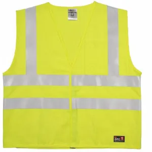 ML KISHIGO GF186-S-M Flame Resistant Vest, Lime With Silver Stripe, Hook-and-Loop Closure, S/M | CD3RFF 426M27