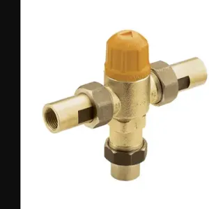 MOEN 104465 Thermostatic Mixing Valve, Brass, 1/2 Inch Inlet Size, Compression Inlet | CT3TKR 52JM87