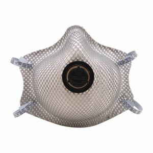 MOLDEX 2400V Einweg-Atemschutzmaske, Dual, nicht verstellbar, geformter Nasensteg, Komfort, Grau, M-Maskengröße, 2 Stück | CT3TNR 52ZV47