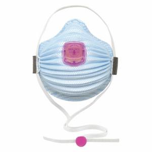 MOLDEX 4400P100 Einweg-Atemschutzmaske, einzeln, verstellbar, geformter Nasensteg, Komfort, blau, 5 Stück | CT3TNU 54ZZ02