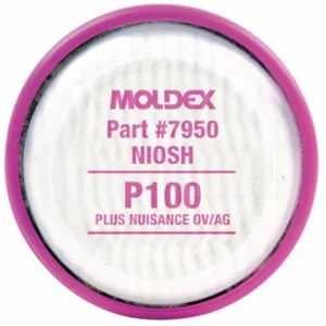 MOLDEX 7950 Filter, Nuisance Acid Gas/Nuisance Organic Vapor/P100, Magenta Color, Bayonet, 2 PK | CT3TMB 35ZC18