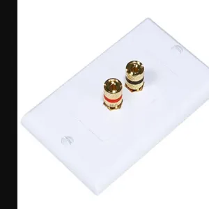 MONOPRICE 3324 Audio/Visual Wallplate Banana Post 2pc 1 speaker White | AA6NEL 14J362