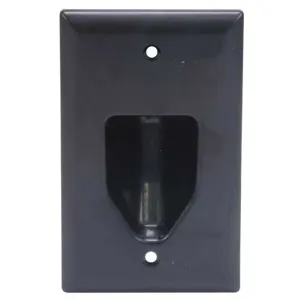 MONOPRICE 3994 Wall Plate Cable Recessed 1g Black | AC7ETA 38F873