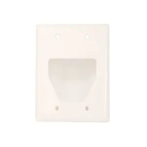 MONOPRICE 4001 Wall Plate Cable Recessed 2g White | AC7ETJ 38F882