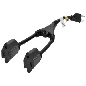 MONOPRICE 5309 Splitter Cord 15a 1.2 Feet Black | AE7ENN 5XFT6