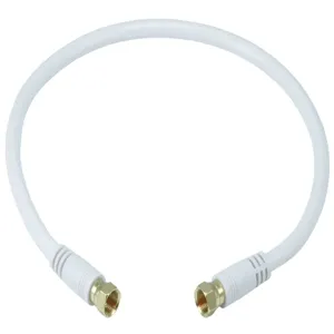 MONOPRICE 5360 Video Cable F Type Coaxial Rg6 1.5ft White | AA6JYM 14C399