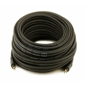 MONOPRICE 5583 Audio/Visual Cable 3.5mm M/M cable Black 50 feet | AA6TWF 14X104