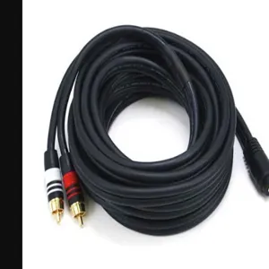 MONOPRICE 5600 Audio/Visual Cable 3.5mm(M)/2 RCA(M) 15 feet | AA6TWZ 14X122