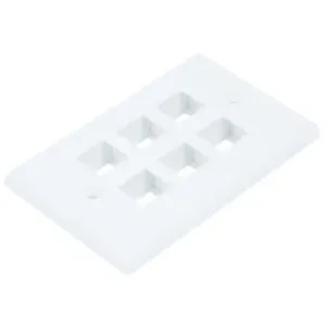 MONOPRICE 6733 Wall Plate Blank 6 Hole White | AA6NFL 14J398