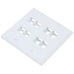 MONOPRICE 6835 Wall Plate Blank 8 Hole 2 Gang White | AA6NFV 14J407