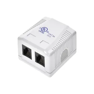 MONOPRICE 7091 Surface Mount Box Cat5e 2p White | AA6TUJ 14W968