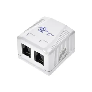 MONOPRICE 7093 Surface Mount Box Cat6 2p White | AA6TUL 14W970