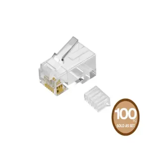 MONOPRICE 7266 Modular Plug Rj45 With Insert - Pack Of 100 | AA6DJK 13U654