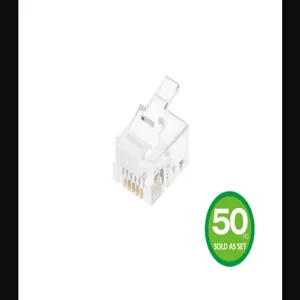 MONOPRICE 7270 Plug Modular Rj12 6p6c Flat Stranded - Pack Of 50 | AA6DJQ 13U659