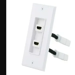 MONOPRICE 7332 Audio/Visual WallPlate HDMI with External 2P White | AA6NEW 14J384