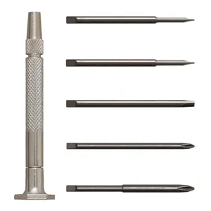 MOODY TOOL 55-0139 Precision Screwdriver Set, 6 Pc. Steel, 5 Blades And 1 Handle | CE2GGK