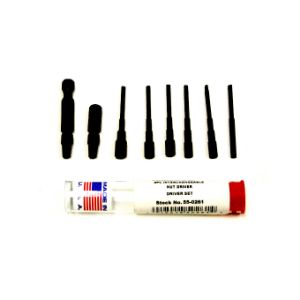 MOODY TOOL 55-0261 Adapter Set, 6 Nut Driver Blades And 2 Adapters | CE2GHT