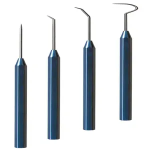 MOODY TOOL 55-1289 Precision Probe Set 25 Mil, 4 Anodized Aluminium, Short Double And Hook Tips | CE2GJZ