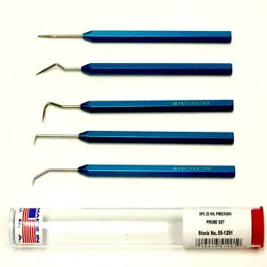 MOODY TOOL 55-1291 Precision Probe Set 25 Mil, 5 Anodized Aluminium Pcs., Straight, Single, Short Double | CE2GKB