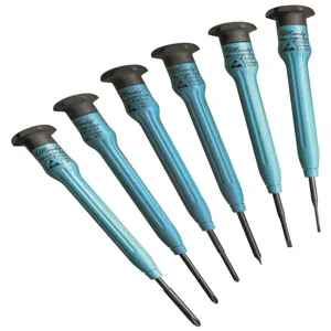 MOODY TOOL 58-0357 Esd Screwdriver Set, 6 Pc. Slot/Cross Point With Fixed Handles, 6 Complete Drivers | CE2GQW