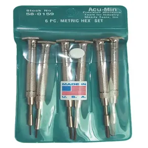 MOODY TOOL 58-0159 Hex Driver Set, 6 Pc. Steel Handle Metric, 6 Complete Drivers | CE2GNP