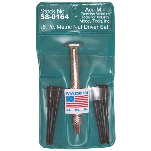MOODY TOOL 58-0164 Nut Driver Set 7 Pc. Steel Handle Metric, 6 Nut Drivers And 1 Handle | CE2GNQ