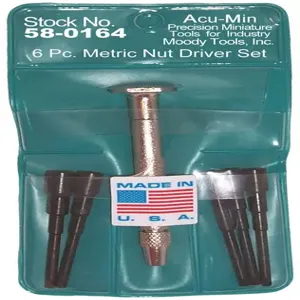 MOODY TOOL 58-0164 Nut Driver Set 7 Pc. Steel Handle Metric, 6 Nut Drivers And 1 Handle | CE2GNQ