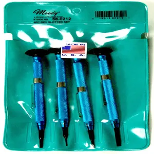 MOODY TOOL 58-0212 Precision Screwdriver Set, 4 Pc. Reversible Slotted | CE2GPH