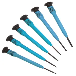 MOODY TOOL 58-0384 Esd Screwdriver Set, 6 Pc. Fixed Star Driver Set, 6 Complete Drivers | CE2GQZ