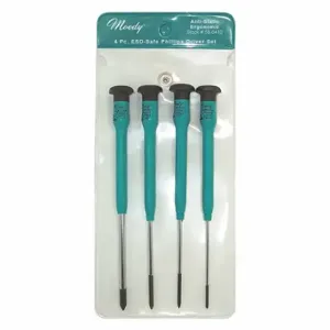 MOODY TOOL 58-0410 Esd Screwdriver Set, 4 Pc. Phillips With Fixed Handles, 4 Complete Drivers | CE2GRC