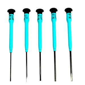 MOODY TOOL 58-0415 Esd Screwdriver Set, 5 Pc. Fixed Slotted Blade Set, 5 Complete Drivers | CE2GRD