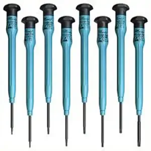 MOODY TOOL 58-0576 Esd Screwdriver Set, 8 Pc. Interchangeable Handle Star Driver Set, 8 Complete Drivers | CE2GTA