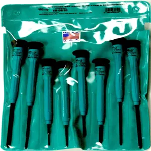 MOODY TOOL 58-0610 Esd Screwdriver Set, 8 Pc. Jis-Type S Screwdriver Set, 8 Complete Drivers | CE2GTD