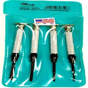 MOODY TOOL 58-0819 Screwdriver Set, 4 Pc. Jis-Type S, Magnetic Handles, 4 Complete Drivers | CE2GTR