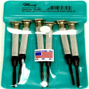 MOODY TOOL 58-0857 Screwdriver Set, 6 Pc. Slot/Cross Point, Magnetic Handles, 6 Complete Drivers | CE2GTX