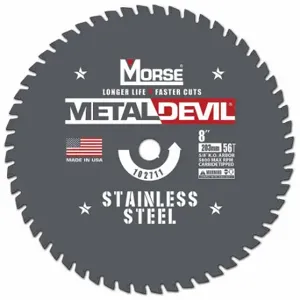 MORSE CUTTING TOOLS 102711-WWG Circular Saw Blade, 8 Inch Blade Dia, 56 Teeth, 0.071 Inch Cut Width, 5/8 Inch Arbor Size | CT3UWB 798HD6