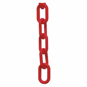MR. CHAIN 50005-25 Plastic Cha Inch, Outdoor or Indoor, 2 Inch Size Size, 25 ft Length, Red, Polyethylene | CT3WZA 55EC57