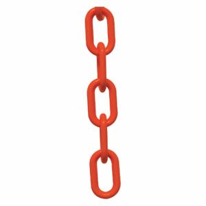 MR. CHAIN 50012-25 Plastic Cha Inch, Outdoor or Indoor, 2 Inch Size Size, 25 ft Length, Orange | CT3WYY 55EC59