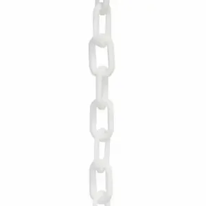 MR. CHAIN 51001-50 Plastic Cha Inch, Outdoor or Indoor, 2 Inch Size Size, 50 ft Length, White | CT3WZM 52YA82